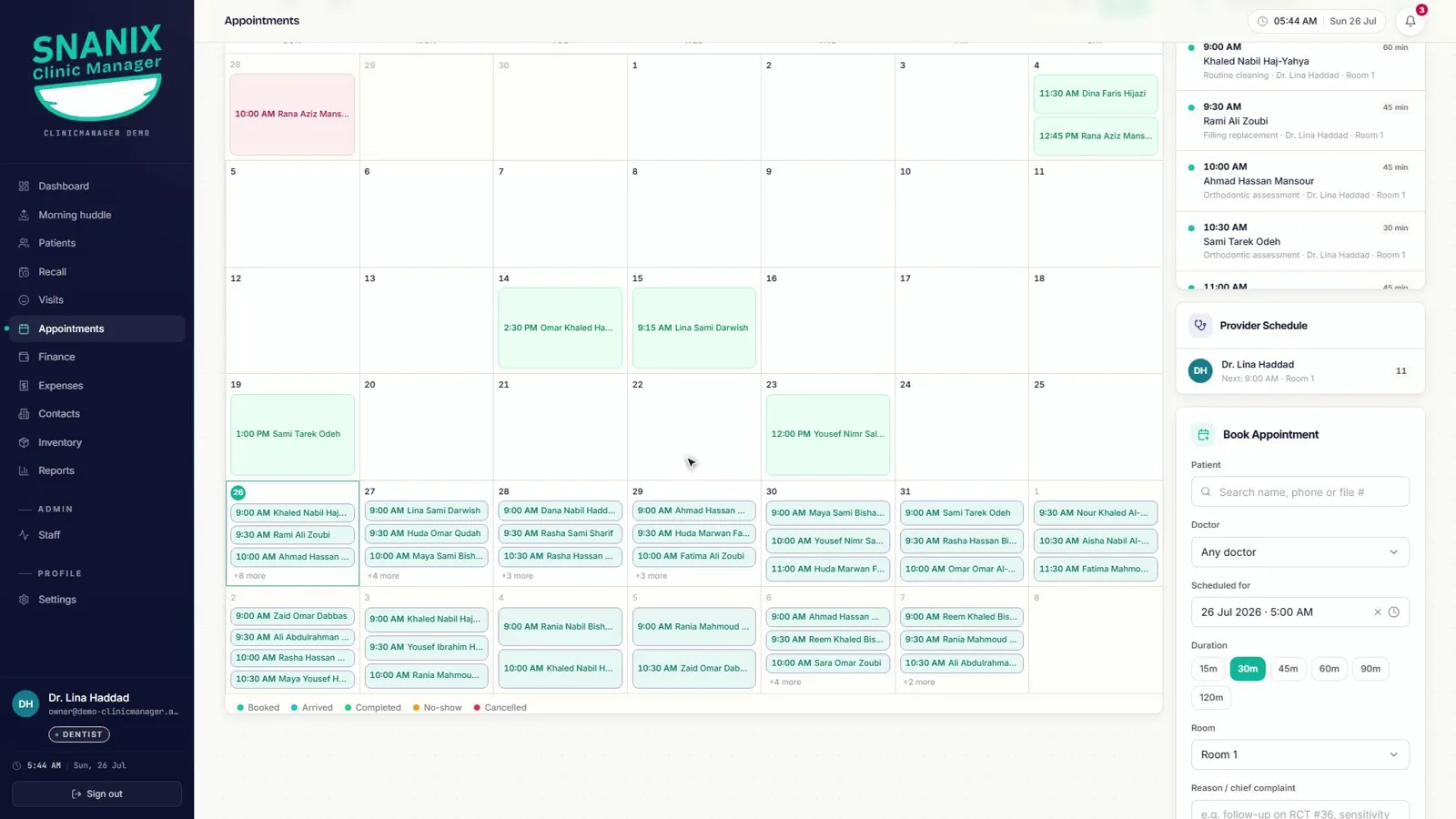 A calendar the whole clinic shares